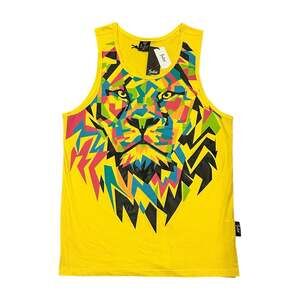 Switch Remarkable Men's Geometric Lion Graphic Tank Top Yellow